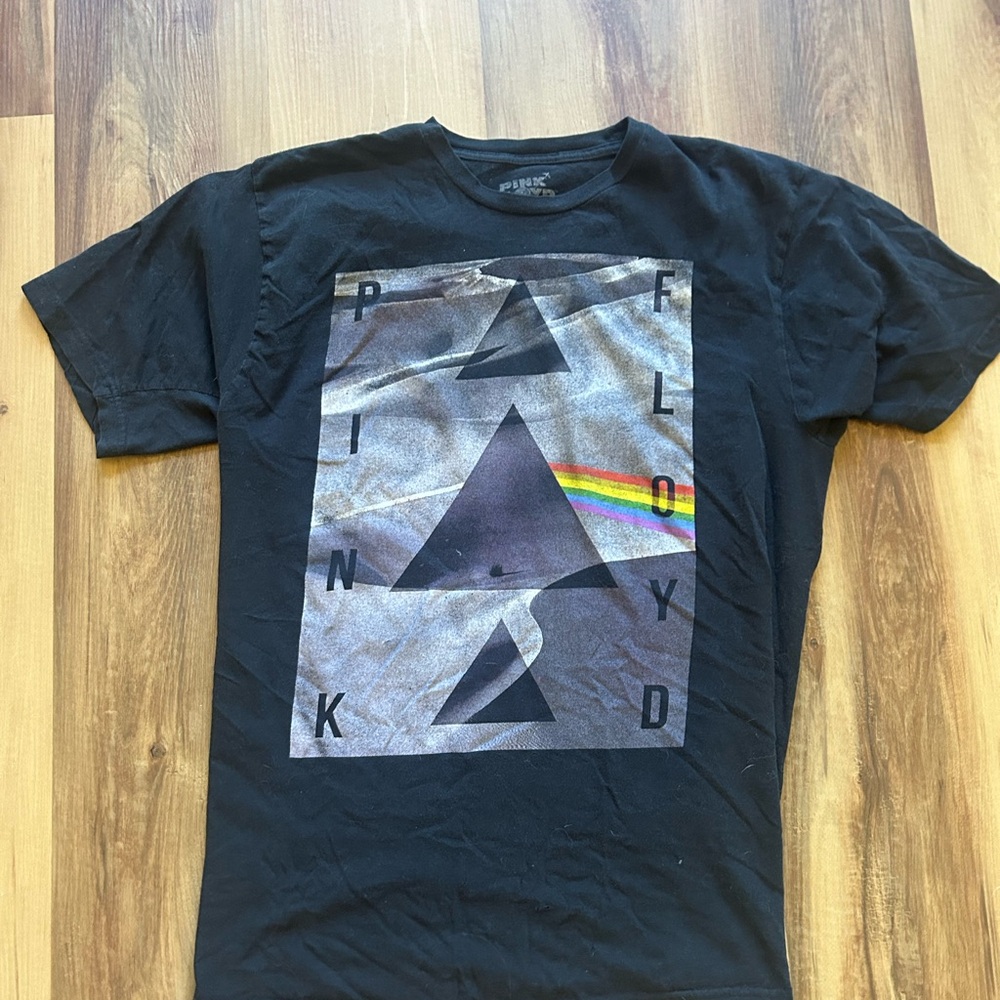 Pink Floyd Black Short Sleeve Tee with Abstract Graphic